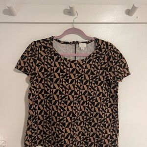 Geometric Black and Tan Women's Top